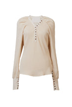 Load image into Gallery viewer, Organic Cotton Thermal Volume Sleeve Top | Shell White