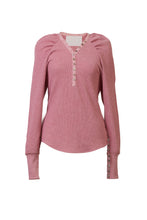 Load image into Gallery viewer, Organic Cotton Thermal Volume Sleeve Top | Cherryblossom