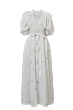 Load image into Gallery viewer, Embroidery Volume Sleeve Maxi Dress | Shell White