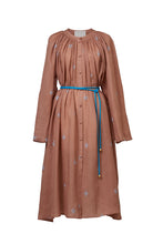 Load image into Gallery viewer, Embroidery Neck Gathered Dress | Terracota