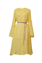 Load image into Gallery viewer, Embroidery Neck Gathered Dress | Citrine