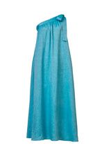 Load image into Gallery viewer, One Shoulder Ribbon Dress | Peacock Green