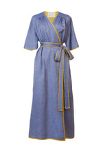 Load image into Gallery viewer, Side Button Robe Dress | Indigo