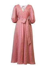 Load image into Gallery viewer, Volume Sleeve V neck Dress | Coral