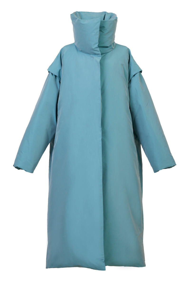2 way Long Down Coat | Sea Blue – MYLAN ONLINE SHOP
