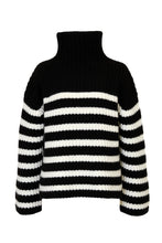 画像をギャラリービューアに読み込む, Cashmere High Neck Border Knit Top | Stone / Pearl