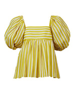 画像をギャラリービューアに読み込む, Stripe 2 Way Sleeve Blouse | Citrine