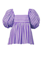 画像をギャラリービューアに読み込む, Stripe 2 Way Sleeve Blouse | Lilac