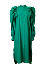 画像をギャラリービューアに読み込む, Volume Sleeve Ruffle Shirt Dress | Malachite