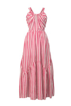 Load image into Gallery viewer, Stripe Back Ribbon Tierred Dresss | Fuchsia