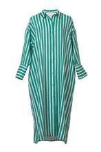 Load image into Gallery viewer, Stripe Shirt Dress | Forest Green