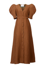 画像をギャラリービューアに読み込む, Shine Linen Volume Sleeve Dress | Terracotta