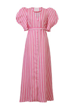 画像をギャラリービューアに読み込む, Stripe Volume Sleeve Dress | Fuchsia