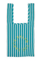 画像をギャラリービューアに読み込む, Stripe Linen Eco Bag | Turquoise