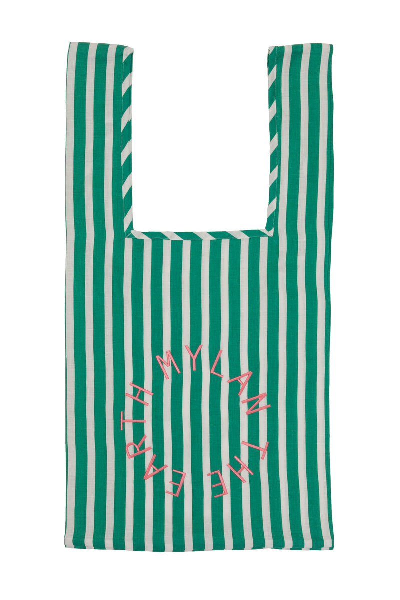 Stripe Linen Eco Bag | Forest Green – MYLAN ONLINE SHOP