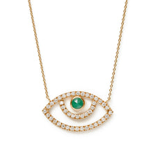 画像をギャラリービューアに読み込む, Surya Eye Diamond Necklace | Emerald×Diamond