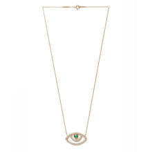 画像をギャラリービューアに読み込む, Surya Eye Diamond Necklace | Emerald×Diamond