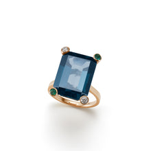 画像をギャラリービューアに読み込む, Cosmo Square Ring | London Blue Topaz