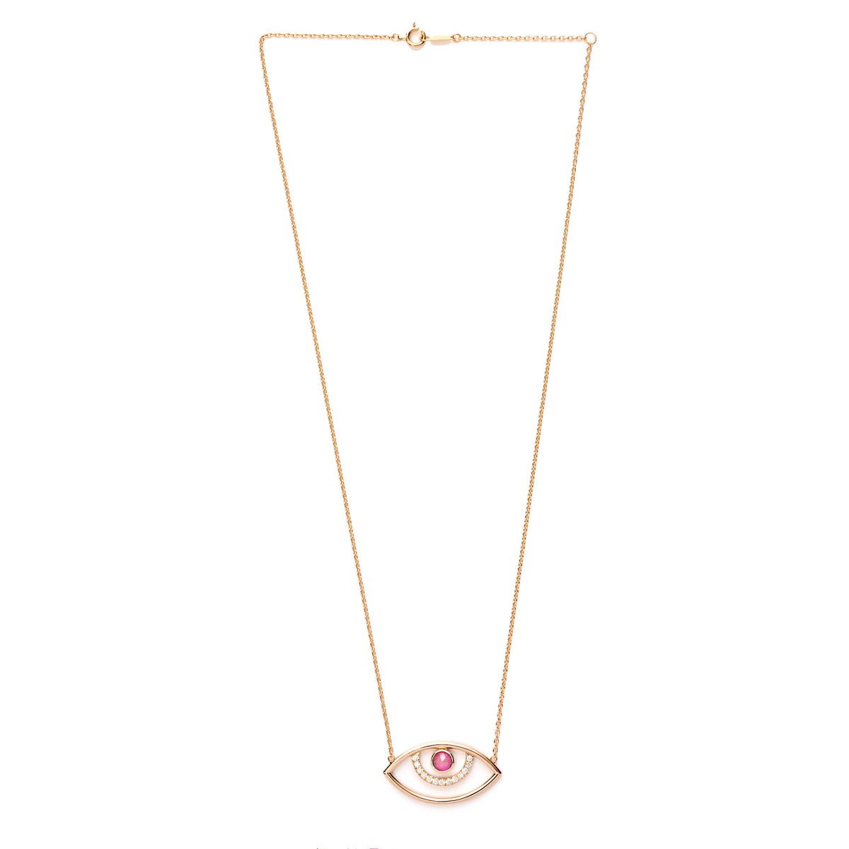 Surya.Eye.Necklace | Pink Tourmaline – MYLAN ONLINE SHOP