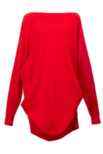 Load image into Gallery viewer, Cashmere Knit Boat Neck Dress | Cherry Red
