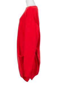 Cashmere Knit Boat Neck Dress | Cherry Red