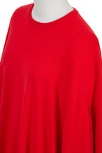 Load image into Gallery viewer, Cashmere Knit Oversize Poncho | Cherry Red
