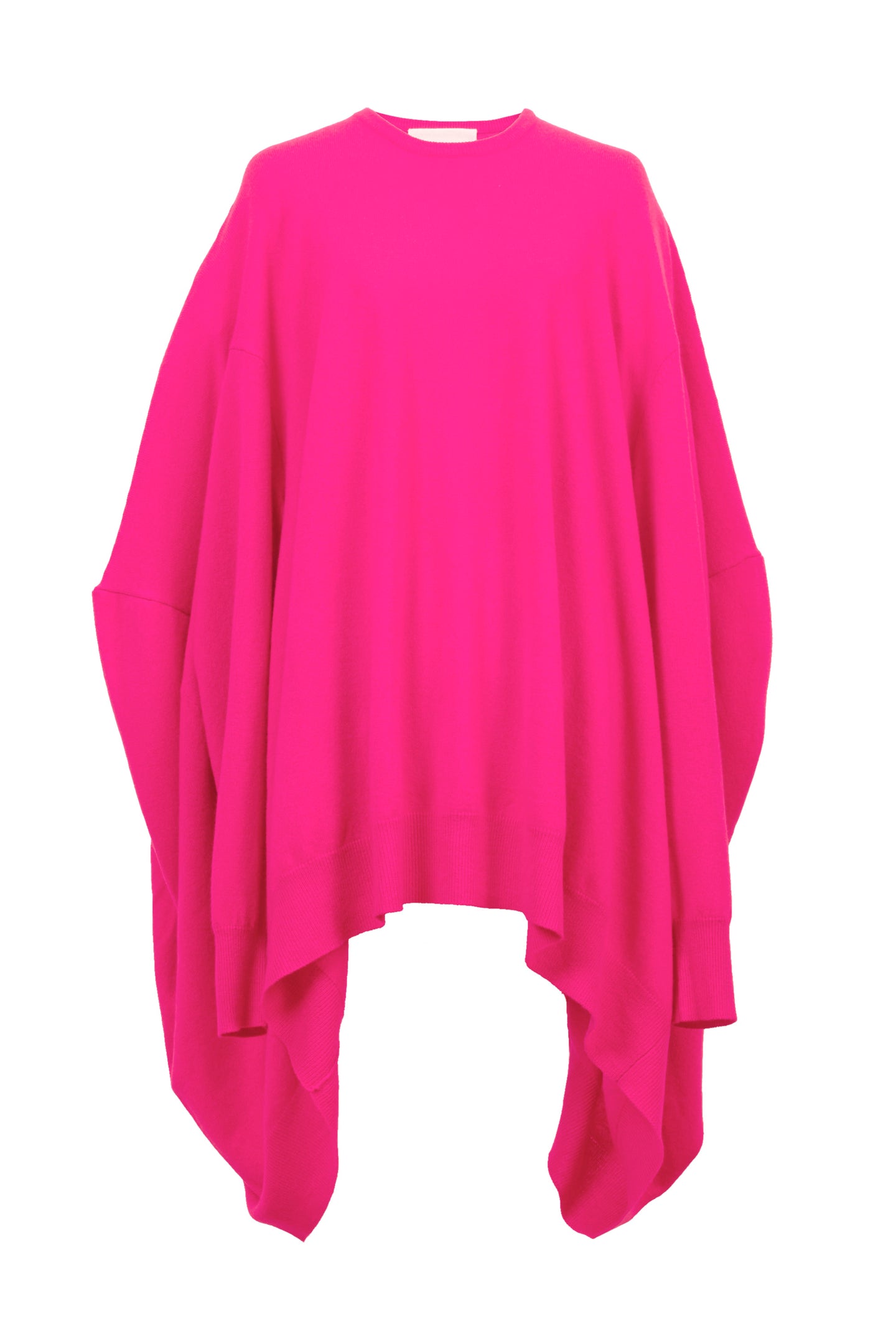 Cashmere Knit Oversize Poncho | Fusha Pink