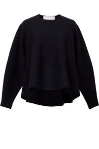 Wool Cashmere Knit Flare Top | Stone