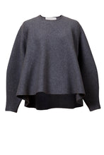 画像をギャラリービューアに読み込む, Wool Cashmere Knit Flare Top | Charcoal Grey
