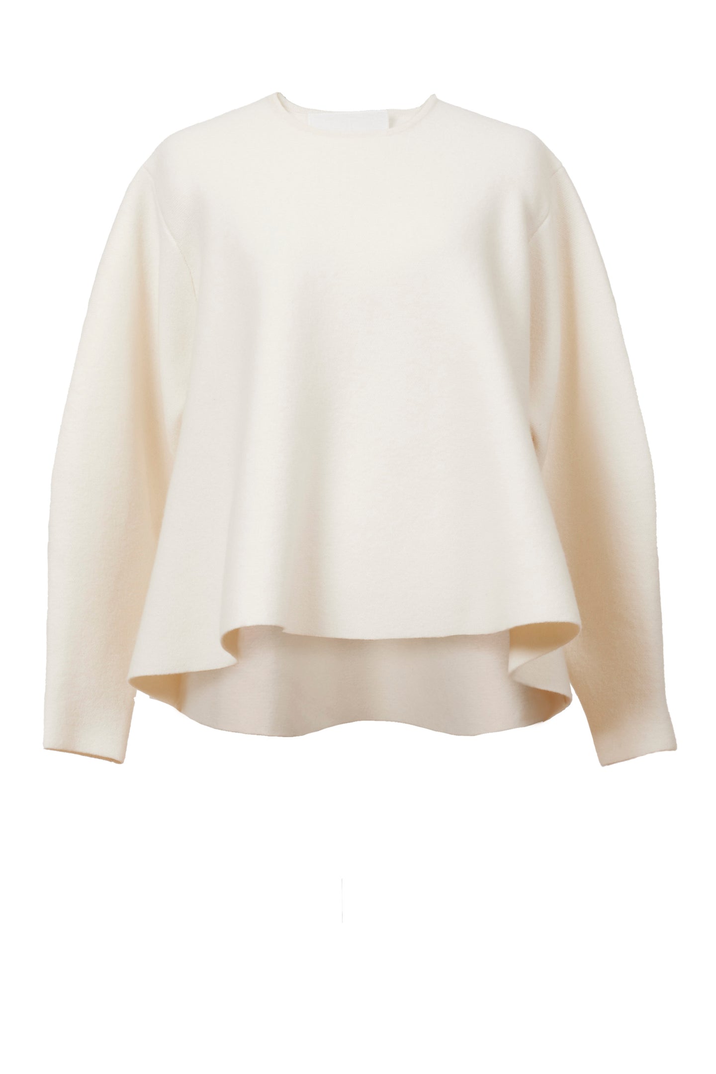 Wool Cashmere Knit Flare Top | Pearl