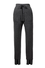 Load image into Gallery viewer, Wool Cashmere Knit Slit Jogger Pants | Charcoal Grey
