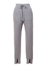 Load image into Gallery viewer, Wool Cashmere Knit Slit Jogger Pants | Light Grey
