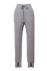 Wool Cashmere Knit Slit Jogger Pants | Light Grey
