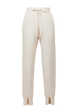 Load image into Gallery viewer, Wool Cashmere Knit Slit Jogger Pants | Pearl
