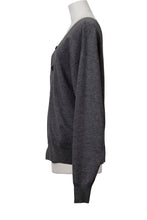 画像をギャラリービューアに読み込む, Wool Cashmere Knit V neck Cardigan | Charcoal Grey
