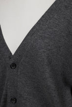 Load image into Gallery viewer, Wool Cashmere Knit V neck Cardigan | Charcoal Grey
