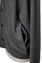 Load image into Gallery viewer, Wool Cashmere Knit V neck Cardigan | Charcoal Grey
