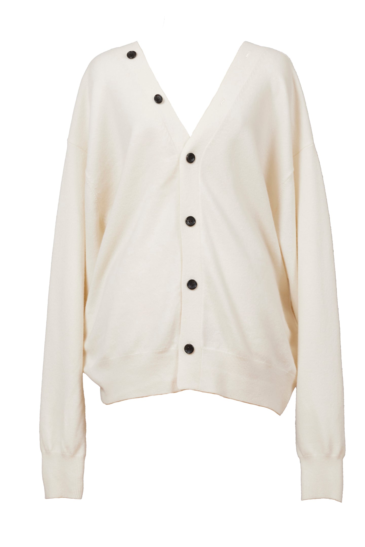 Wool Cashmere Knit V neck Cardigan | Pearl