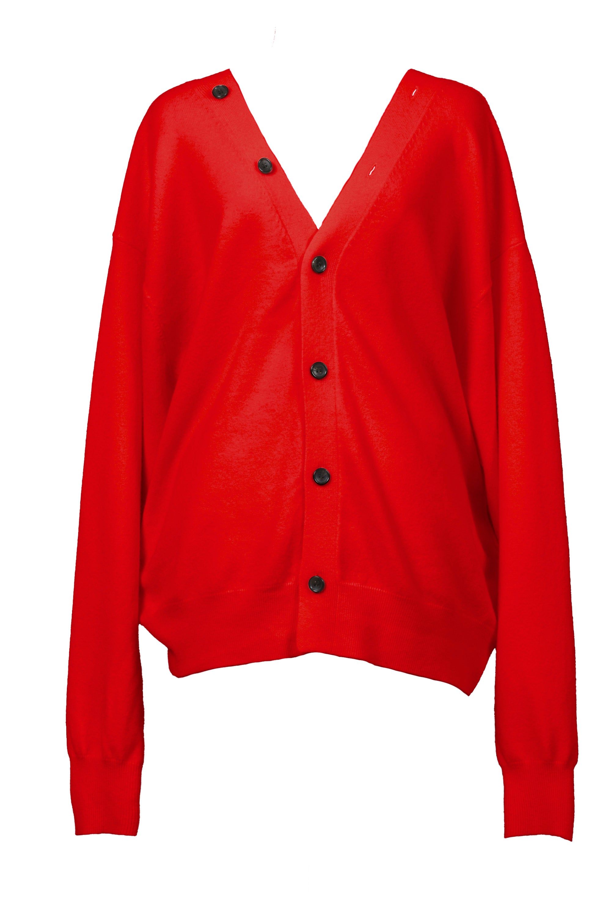 Wool Cashmere Knit V neck Cardigan | Cherry Red – MYLAN ONLINE SHOP