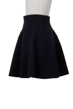 画像をギャラリービューアに読み込む, Wool Cashmere Knit Flare Mini Skirt | Charcoal Grey
