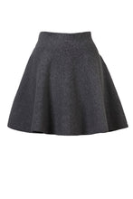 画像をギャラリービューアに読み込む, Wool Cashmere Knit Flare Mini Skirt | Charcoal Grey
