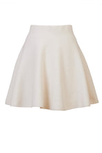 Load image into Gallery viewer, Wool Cashmere Knit Flare Mini Skirt | Pearl
