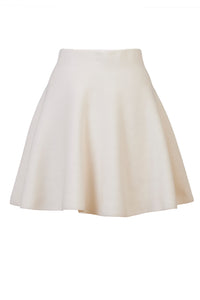 Wool Cashmere Knit Flare Mini Skirt | Pearl
