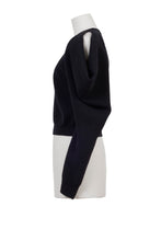 画像をギャラリービューアに読み込む, Wool Cashmere Knit Open Shoulder Top | Charcoal Grey
