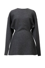 Load image into Gallery viewer, Wool Cashmere Knit Mini Dress | Charcoal Grey

