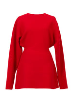 Load image into Gallery viewer, Wool Cashmere Knit Mini Dress | Cherry Red
