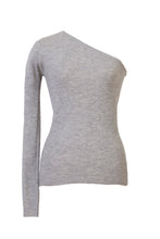 Load image into Gallery viewer, Cashmere One Shoulder Top | Light Grey

