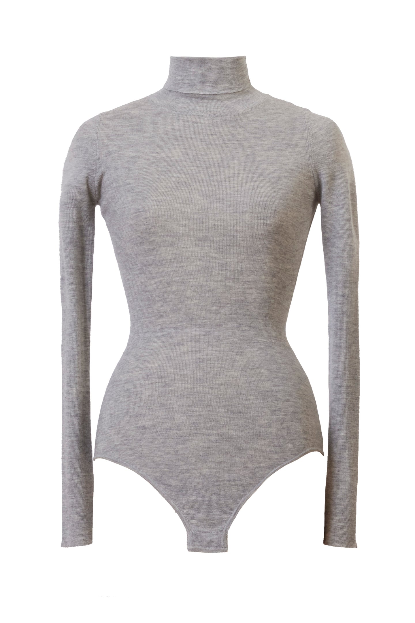 Cashmere High Neck Bodysuit | Light Grey