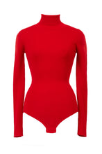 Load image into Gallery viewer, Cashmere High Neck Bodysuit | Cherry Red
