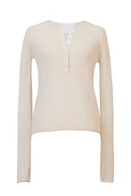 Load image into Gallery viewer, Cashmere Henly Neck Top | Pearl
